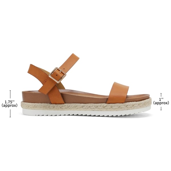 Espadrille Platform Sandals - TAN PU - 1